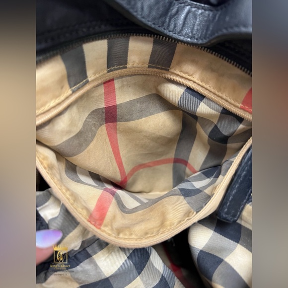 Black nylon tote bag